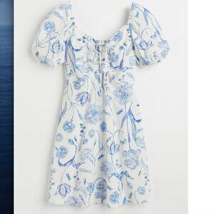 H&M Puff-Sleeved Floral Mini Dress